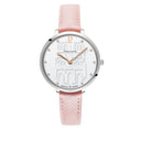 COEUR BATTANT Silver Ladies Watch White Dial Pink Leather Strap 12 MM