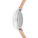 COEUR BATTANT Silver Ladies Watch White Dial Pink Leather Strap 12 MM