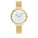 COEUR BATTANT Doré Ladies Watch White Dial Gold Milanese Steel Bracelet 12 MM