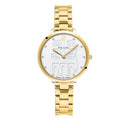COEUR BATTANT Doré Ladies Watch White Dial Gold Steel Strap 12 MM