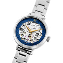 AUTOMATIC Silver Ladies Watch Blue Dial Silver Steel Strap 14 MM