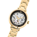 AUTOMATIC Doré Ladies' Watch Grey Dial 14 MM Gold Steel Strap