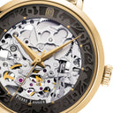 AUTOMATIC Doré Ladies' Watch Grey Dial 14 MM Gold Steel Strap