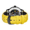 PADDOCK Black Ladies Watch Black Dial Yellow Leather Strap 20 MM