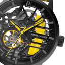 PADDOCK Black Ladies Watch Black Dial Yellow Leather Strap 20 MM
