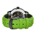 PADDOCK Ladies Watch Black Dial Green Leather Strap 20 MM