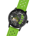 PADDOCK Ladies Watch Black Dial Green Leather Strap 20 MM