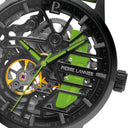 PADDOCK Ladies Watch Black Dial Green Leather Strap 20 MM