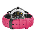PADDOCK Black Ladies Watch Black Dial Pink Leather Strap 20 MM