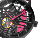 PADDOCK Black Ladies Watch Black Dial Pink Leather Strap 20 MM