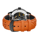 PADDOCK Ladies Watch Black Dial Orange Leather Strap 20 MM