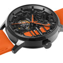 PADDOCK Ladies Watch Black Dial Orange Leather Strap 20 MM