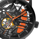 PADDOCK Ladies Watch Black Dial Orange Leather Strap 20 MM