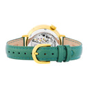 ESPERANCE Women's Watch Gold Dial Green Leather Strap 14 MM