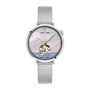 AUSTRALE Silver Ladies Watch White Dial Silver Milanese Steel Bracelet 14 MM
