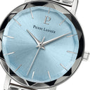 MULTIPLES Silver Ladies Set Blue Dial Blue Leather Strap 14 MM