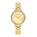 Coffret Femme CHOUQUETTE Gold Dial Black Leather Strap 12 MM