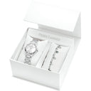 GALIERA Silver Ladies Set Silver Dial Silver Steel Bracelet 14 MM