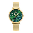 Coffret Femme TALLIA Doré Green Dial Gold Milanese Steel Bracelet 16 MM