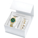 Coffret Femme TALLIA Doré Green Dial Gold Milanese Steel Bracelet 16 MM