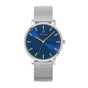 ESSENTIAL Men's Watch Silver Dial Blue Milanese Steel Bracelet Silver 20 MM