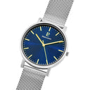 ESSENTIAL Men's Watch Silver Dial Blue Milanese Steel Bracelet Silver 20 MM