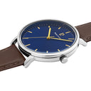 ESSENTIAL Men's Watch Blue Dial Brown Leather Strap