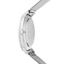 ESSENTIAL Men's Watch Silver Dial Green Milanese Steel Bracelet Silver 20 MM