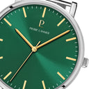 ESSENTIAL Men's Watch Silver Dial Green Milanese Steel Bracelet Silver 20 MM