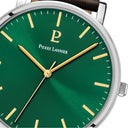 ESSENTIAL Men's Watch Green Dial Brown Leather Strap