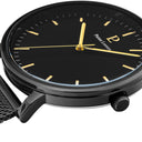 ESSENTIAL Men's Watch Black Dial Black Milanese Steel Bracelet