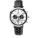 BARON Men's Watch Silver Dial Black Leather Strap