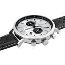 BARON Men's Watch Silver Dial Black Leather Strap