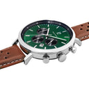 BARON Men's Watch Green Dial Brown Leather Strap