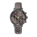 BARON Grey Men's Watch Grey Dial Grey Perforated Leather Strap 20 MM