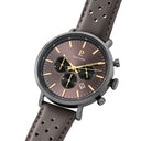 BARON Grey Men's Watch Grey Dial Grey Perforated Leather Strap 20 MM