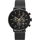 BARON Men's Watch Black Dial Black Milanese Steel Bracelet