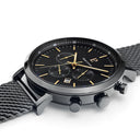 BARON Men's Watch Black Dial Black Milanese Steel Bracelet