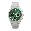 COPILOTE Men's Watch Silver Dial Green Steel Bracelet Silver 24 MM