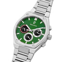 COPILOTE Men's Watch Silver Dial Green Steel Bracelet Silver 24 MM