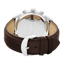 MONARCK Men's Watch Silvered Blue Dial Brown Leather Strap 22 MM