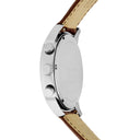 MONARCK Men's Watch Silvered Green Dial Brown Leather Strap 22 MM