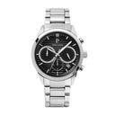 MONARCK Men's Watch Silver Dial Black Steel Bracelet Silver 22 MM