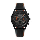 MONARCK Black Men's Watch Grey Dial Black Leather Strap 22 MM