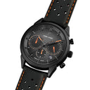 MONARCK Black Men's Watch Grey Dial Black Leather Strap 22 MM
