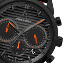 MONARCK Black Men's Watch Grey Dial Black Leather Strap 22 MM