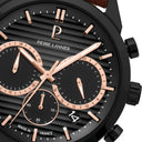 MONARCK Black Men's Watch Grey Dial Brown Leather Strap 22 MM