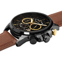 SENTINELLE Men's Watch Black Dial Gold Milanese Bracelet