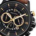 SENTINELLE Men's Watch Black Dial Gold Milanese Bracelet