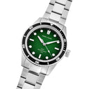 INTI Silvered Men's Watch Green Dial Silvered Steel Strap 22 MM